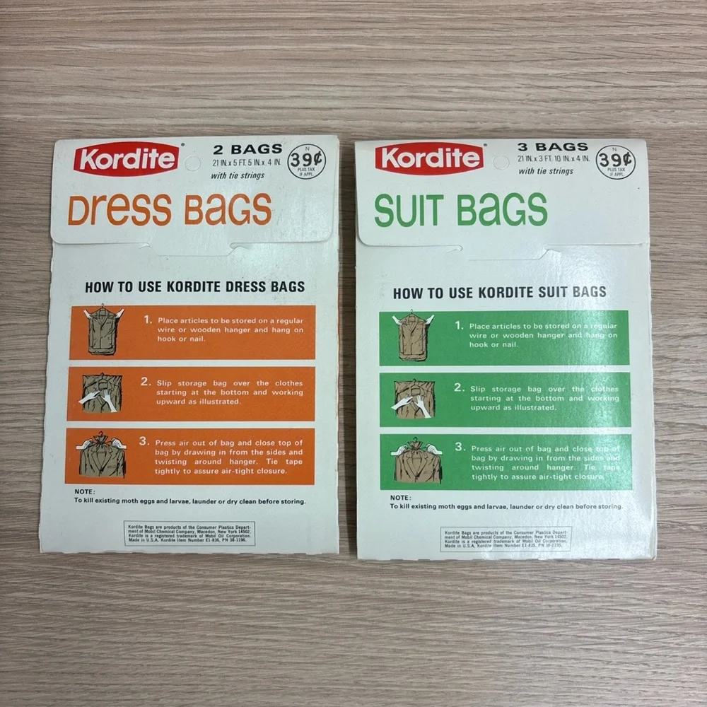 Vintage 1960s New Kordite Dress And Suit Bags 5 Total.
